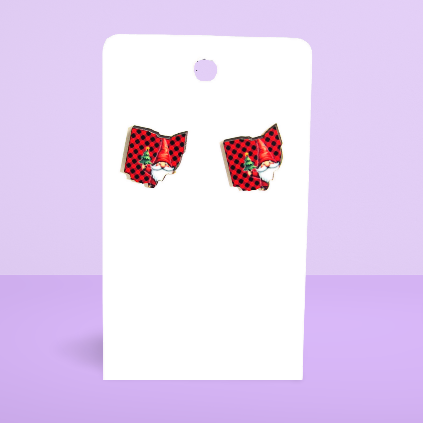 Ohio Shaped Sublimated Stud Earrings