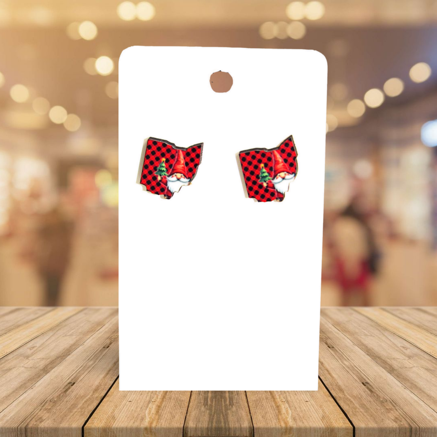 Ohio Shaped Sublimated Stud Earrings