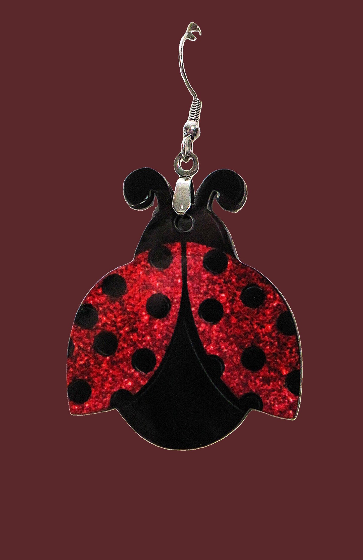 Ladybug Shaped Sublimated Earrings 1.5 inch