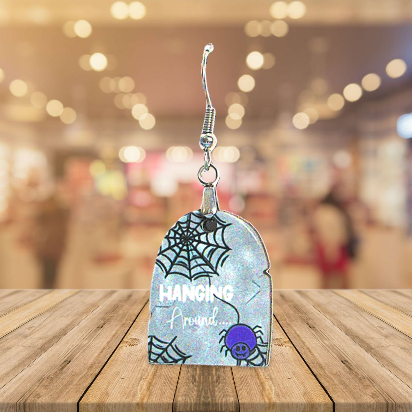 Grave Stone Shaped Sublimated Earrings 1 inch