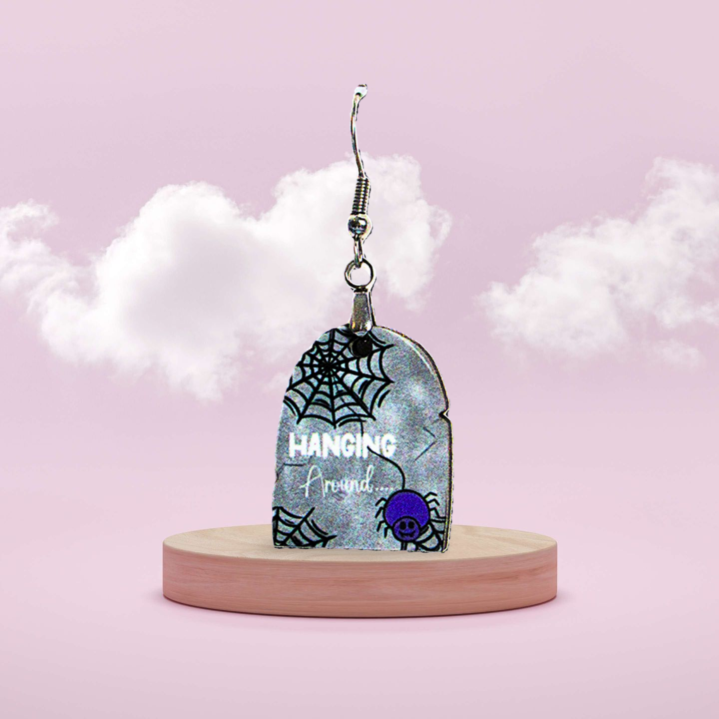 Grave Stone Shaped Sublimated Earrings 1 inch