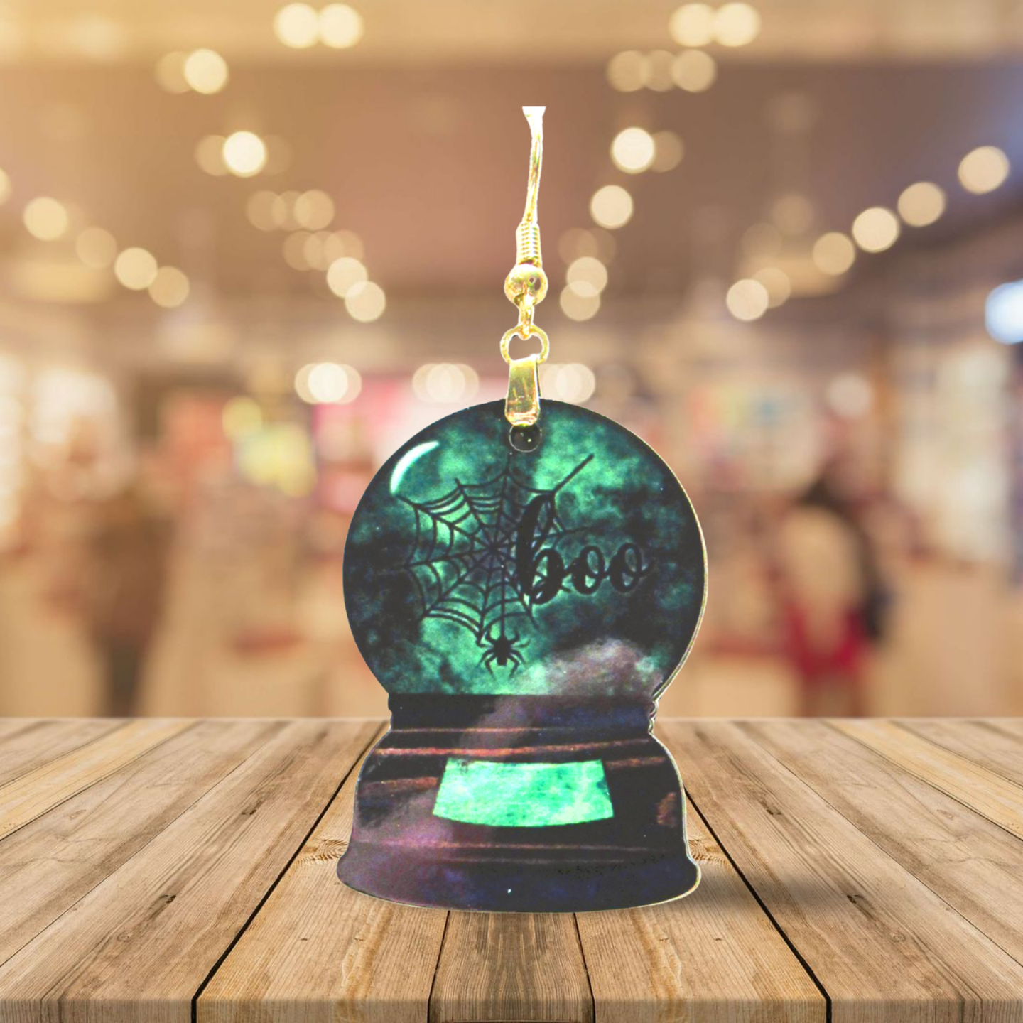 Snow Globe Shaped Sublimated Earrings