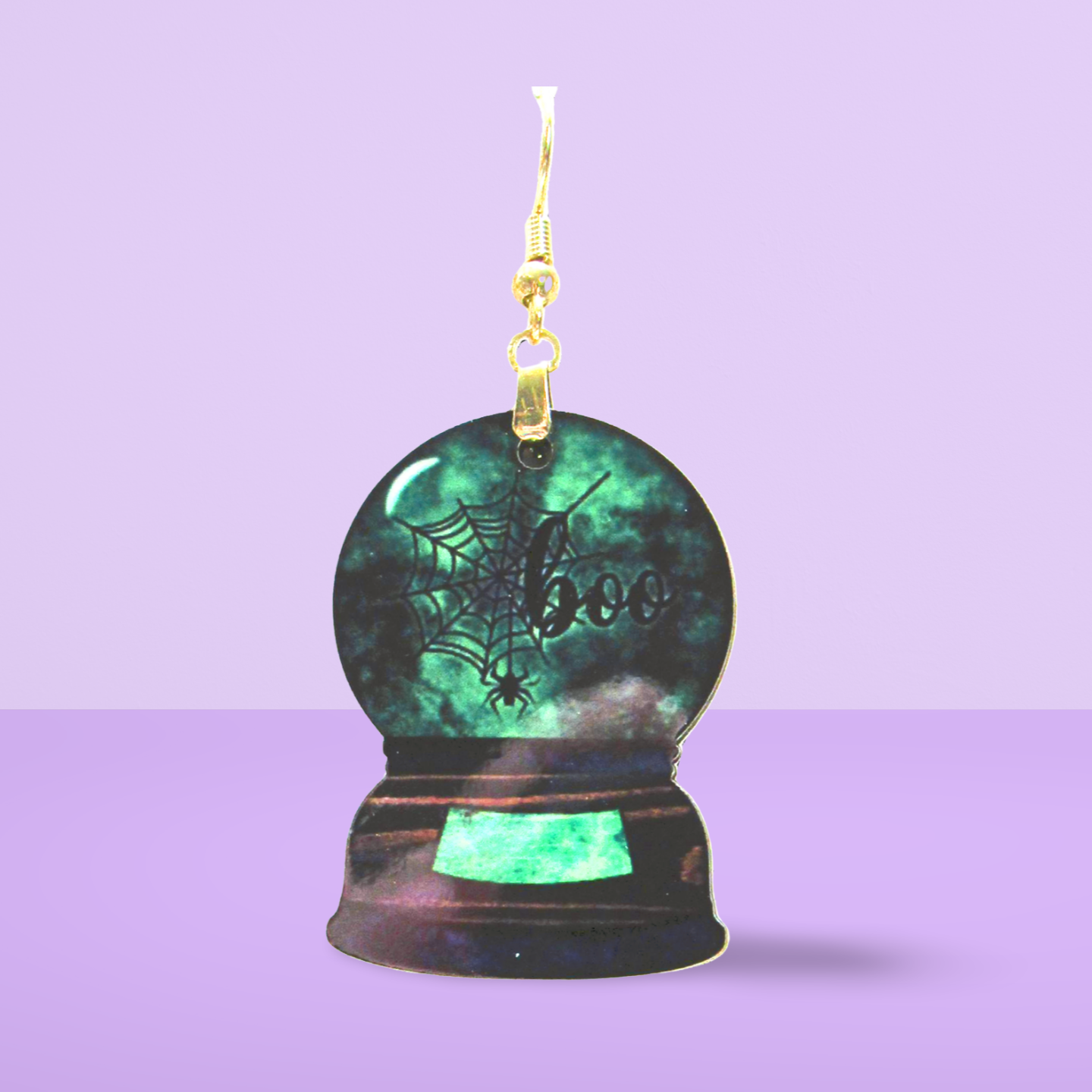 Snow Globe Shaped Sublimated Earrings