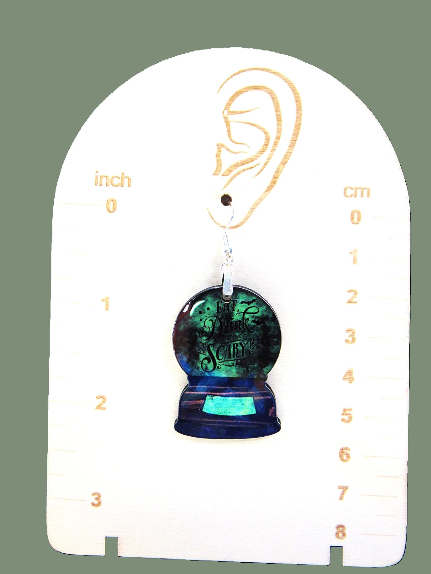 Snow Globe Shaped Sublimated Earrings