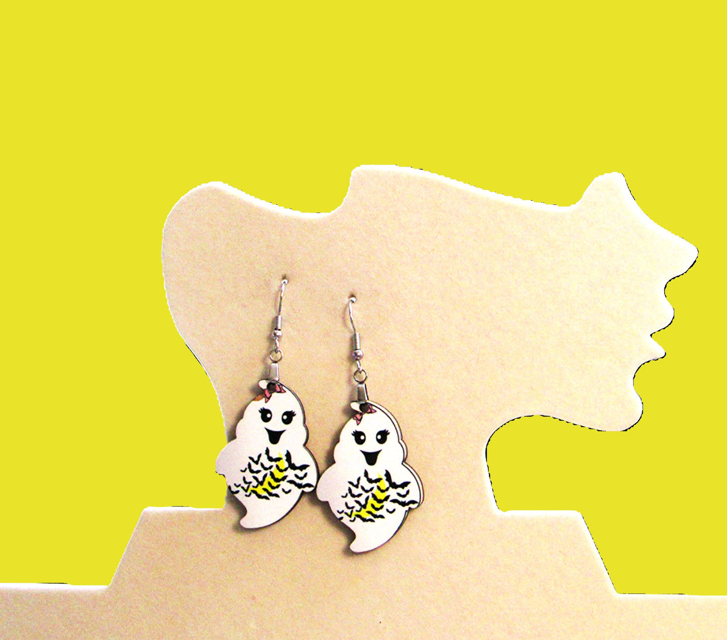 Chubby Shaped Ghost Sublimated Earrings