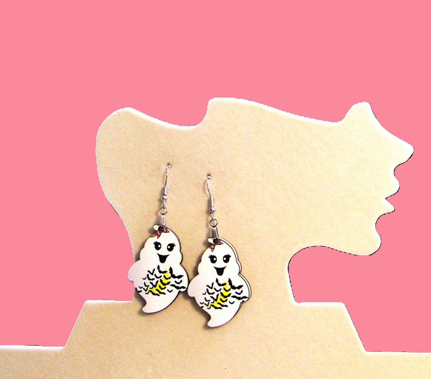 Chubby Shaped Ghost Sublimated Earrings