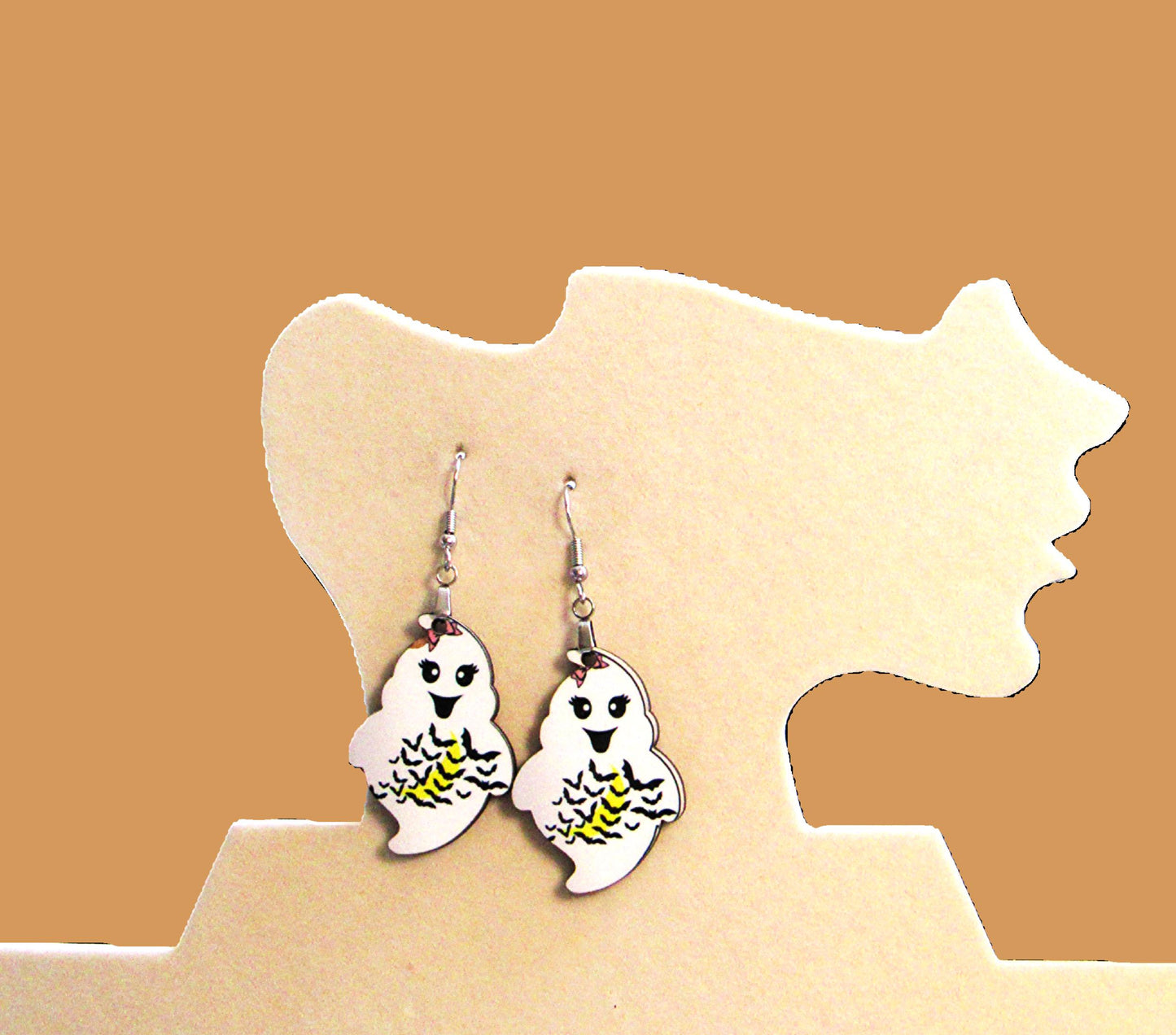 Chubby Shaped Ghost Sublimated Earrings