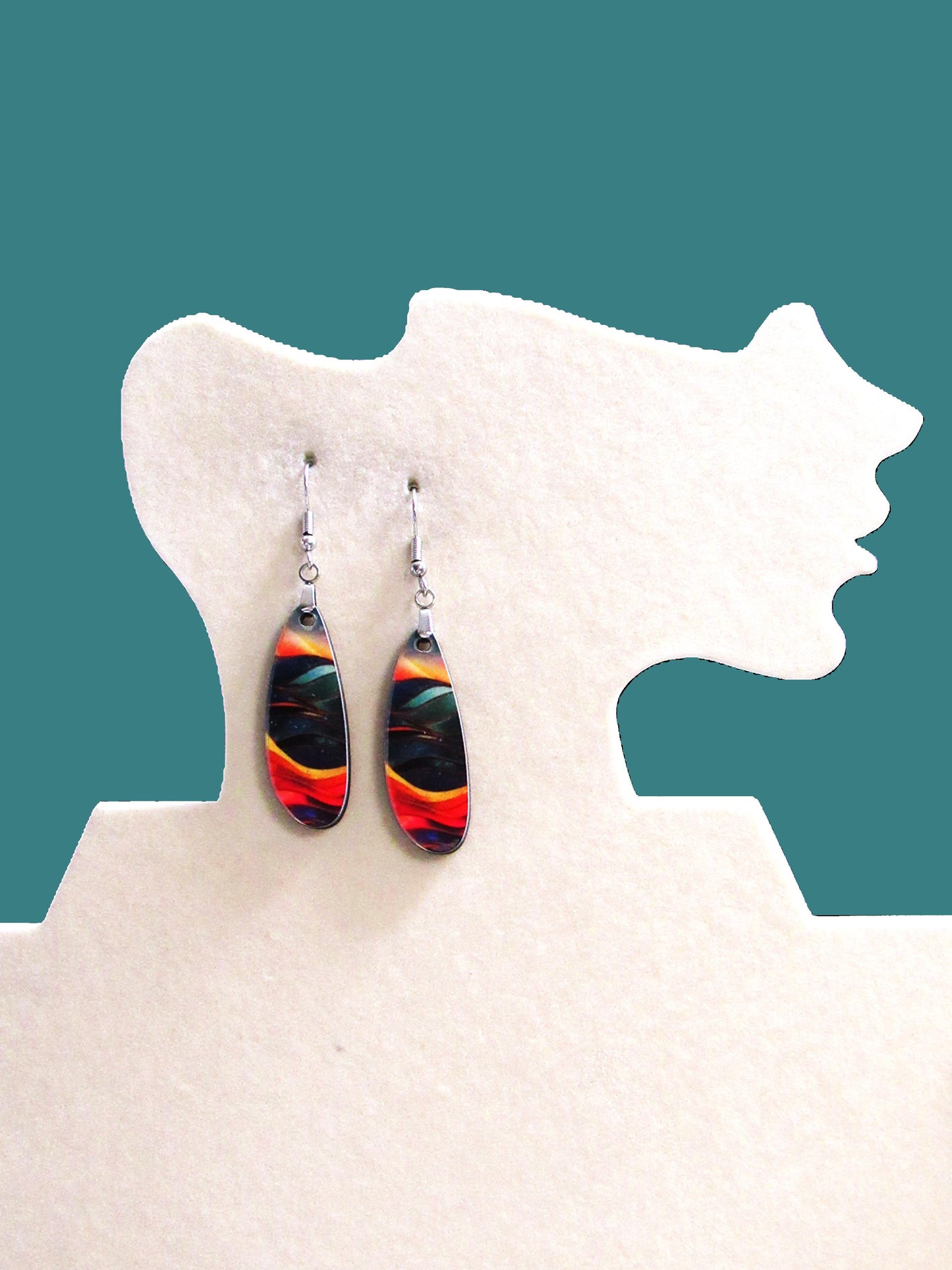 Boho Oval Bar Shaped Sublimated Earrings