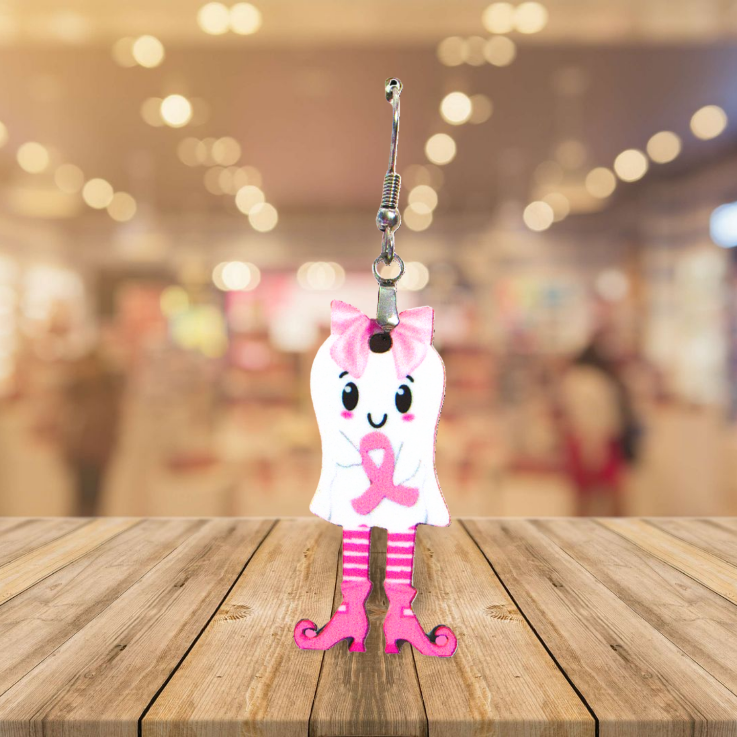 Ghost with Legs Shaped Sublimated Earrings 1.5 inch