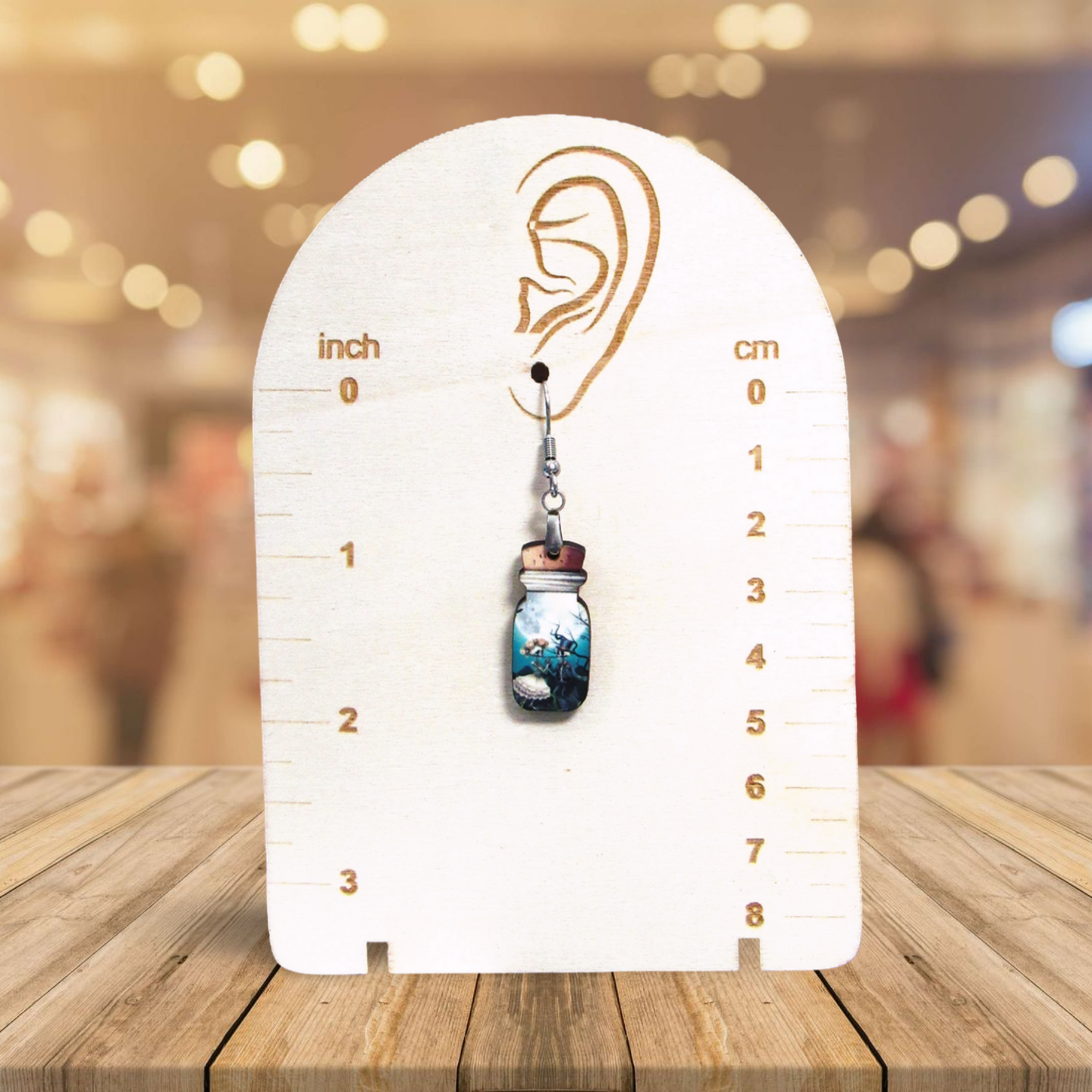Vial Shaped Sublimated Earring 1 inch