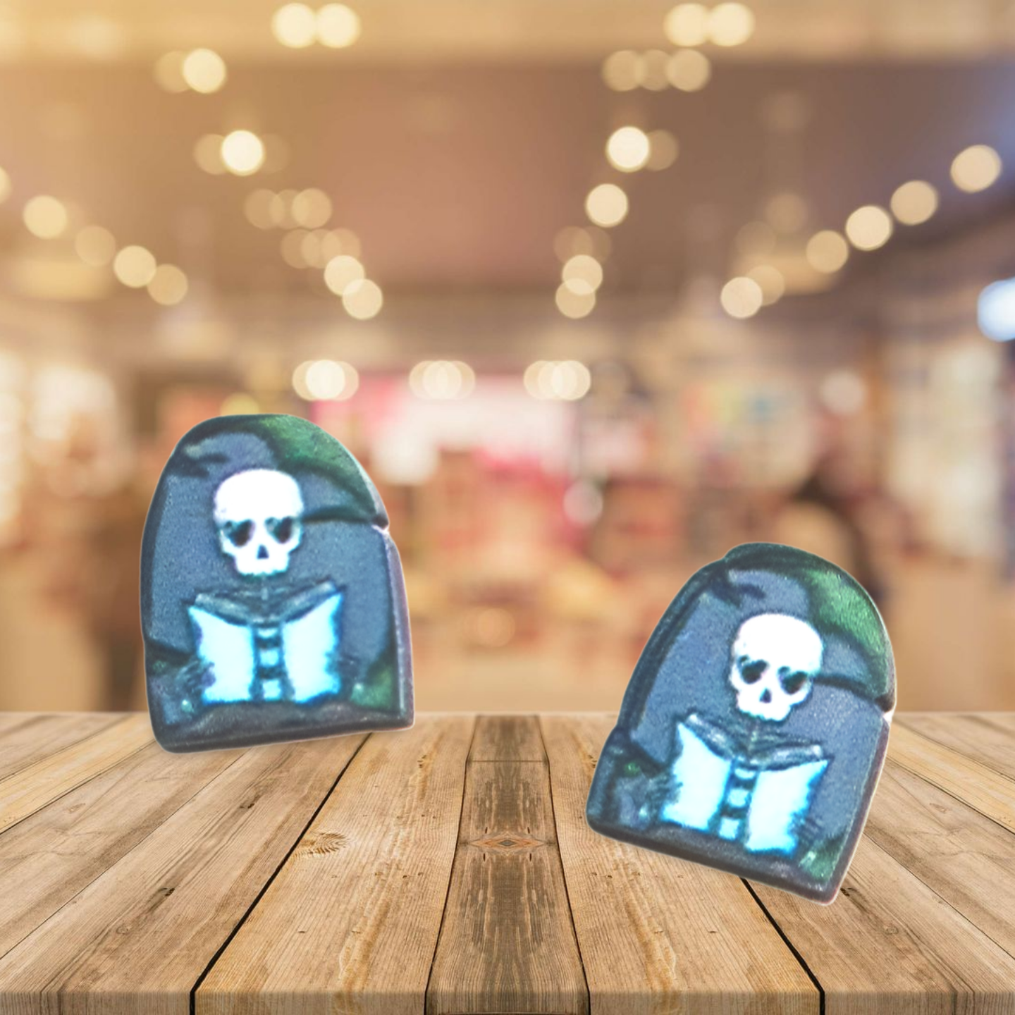 Grave Stone Shaped Sublimated Stud Earrings