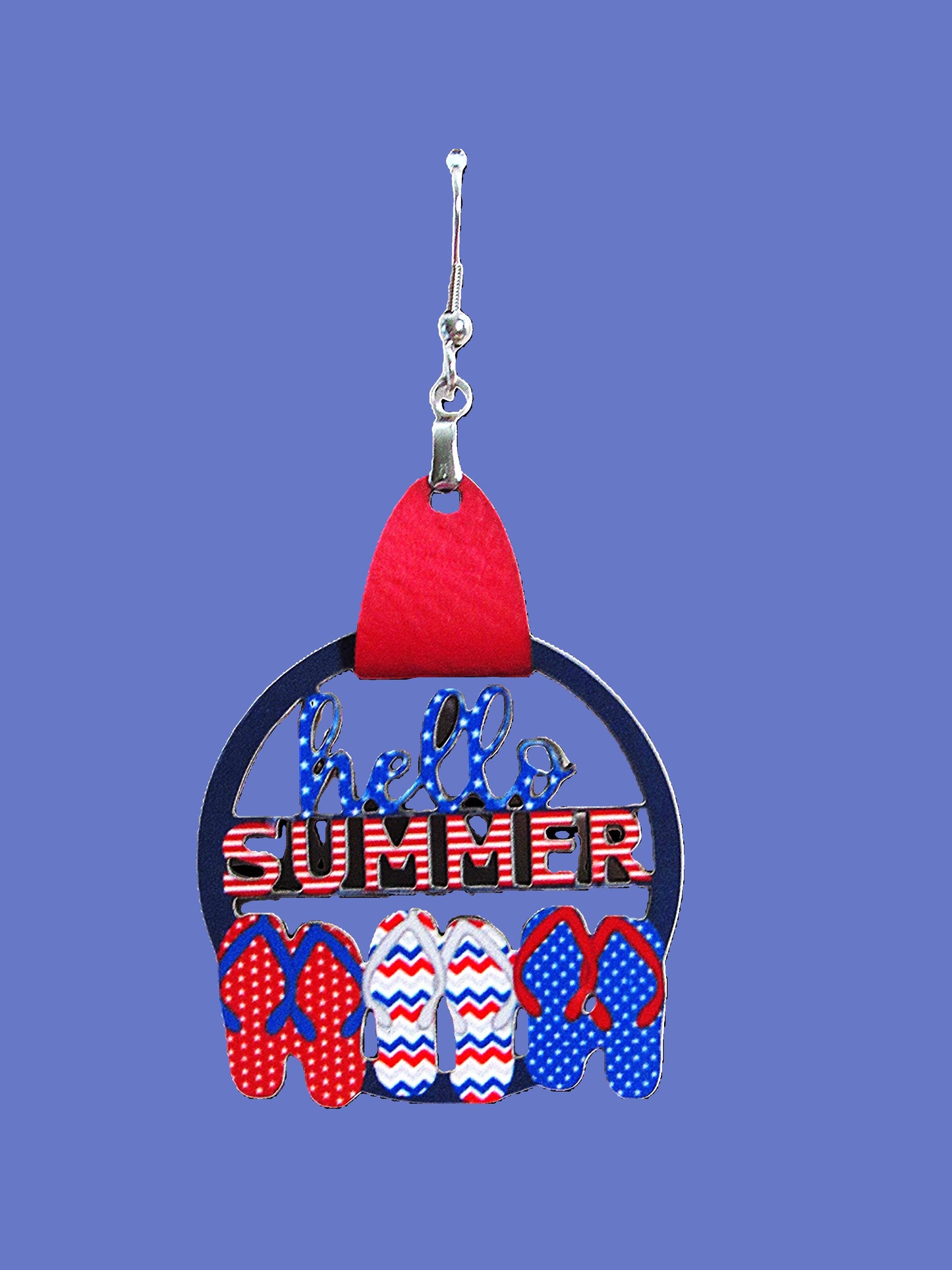 Round Hello Summer Shaped Sublimated Earrings