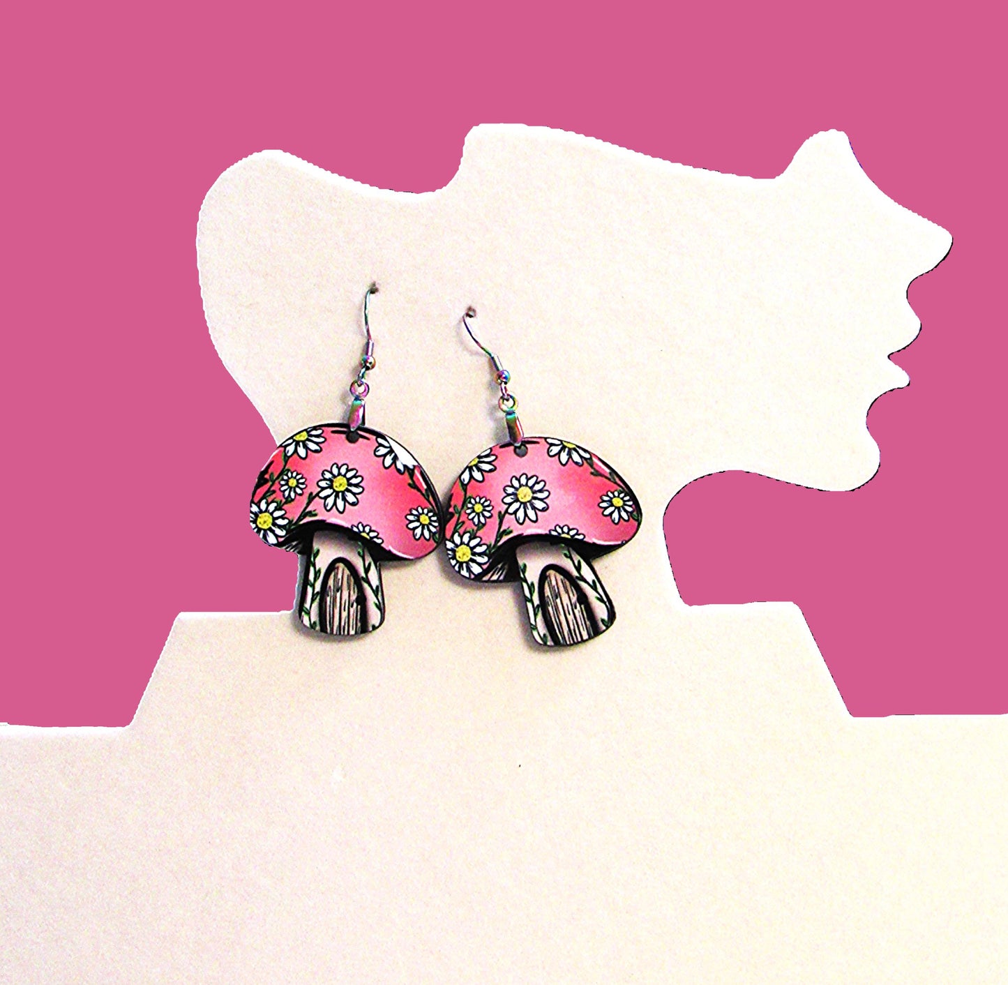 Mushroom Shaped Sublimated Earrings