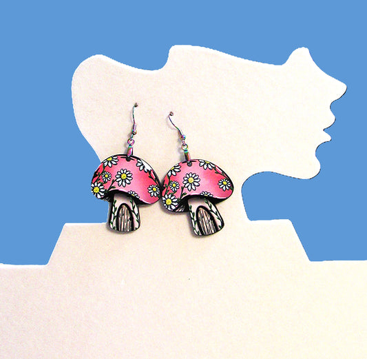Mushroom Shaped Sublimated Earrings