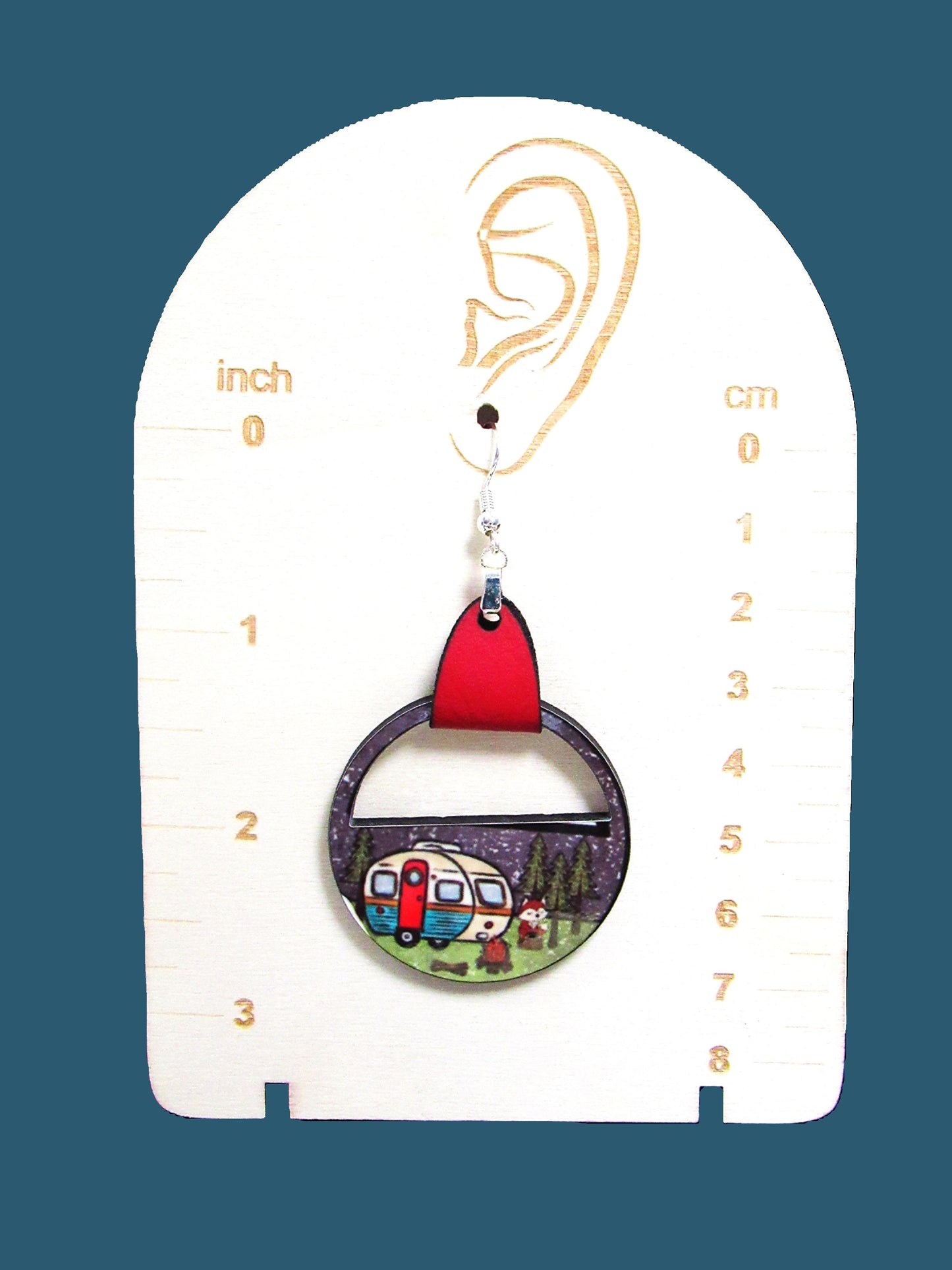 Round Semi Circle Shaped Sublimated Earrings