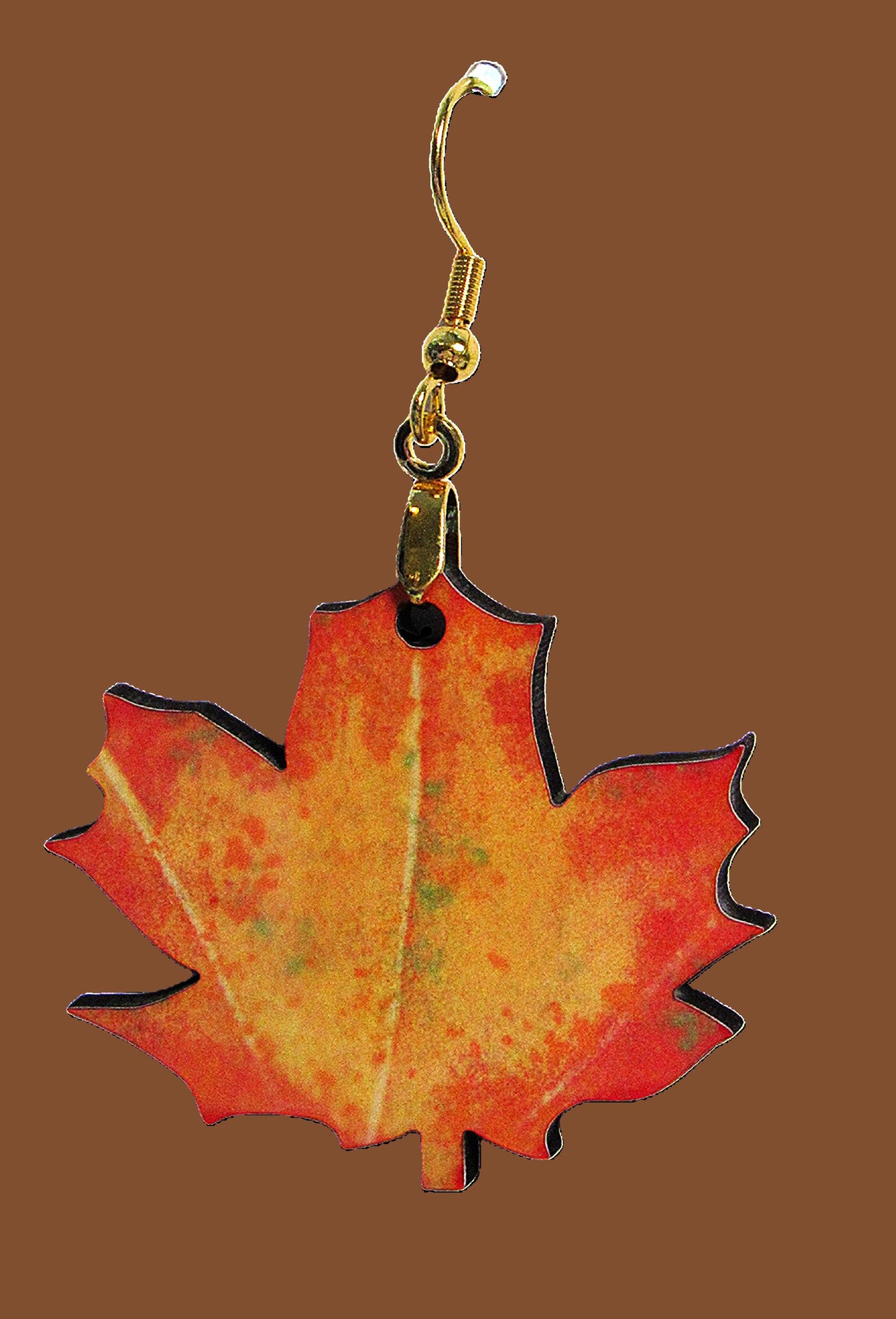 Maple Leaf Shaped Sublimated Earring 1.5 inch