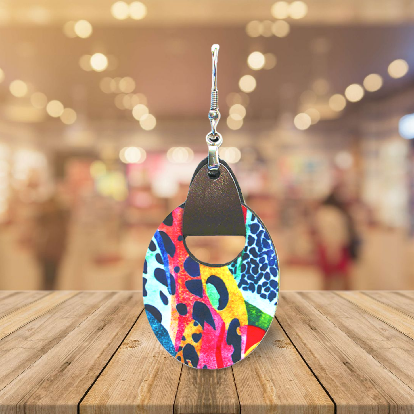Boho Oval Shaped Sublimated Earring