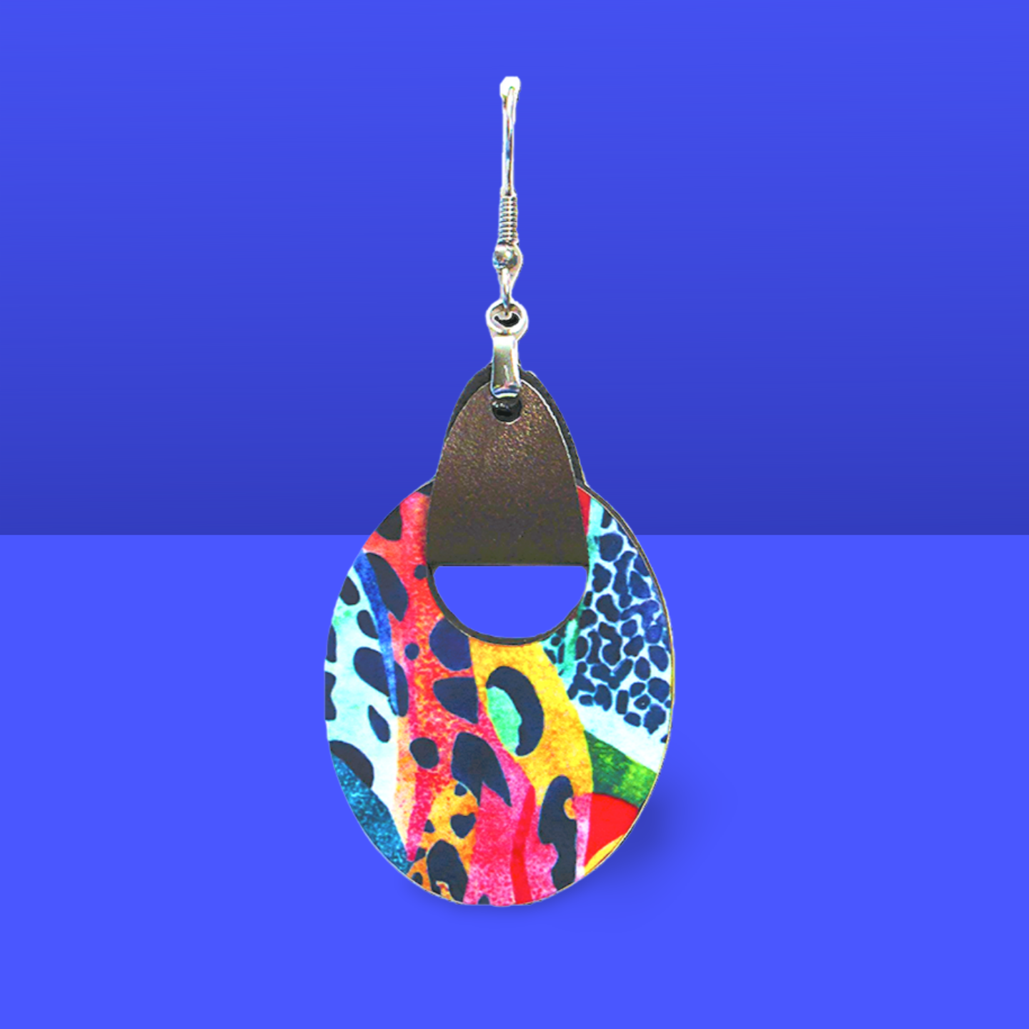 Boho Oval Shaped Sublimated Earring