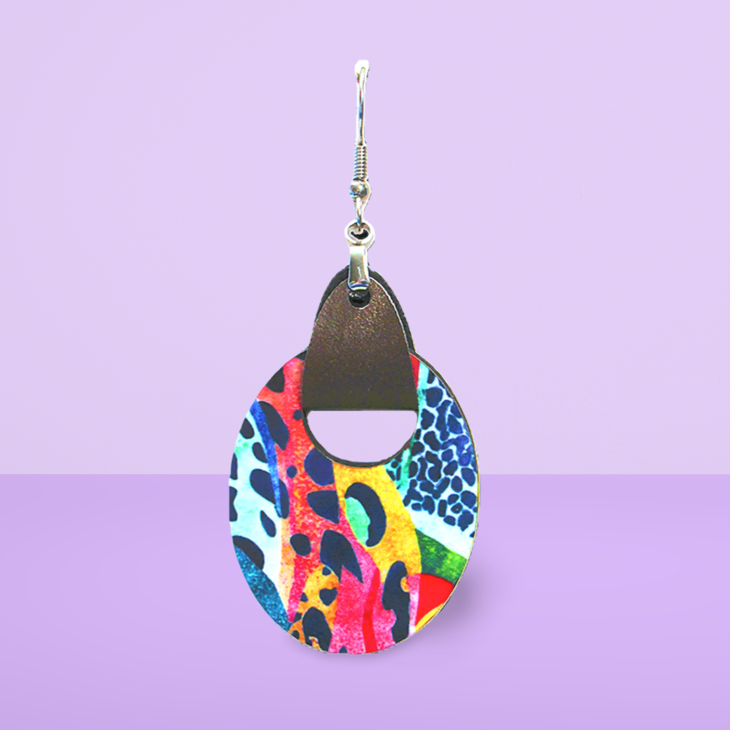 Boho Oval Shaped Sublimated Earring