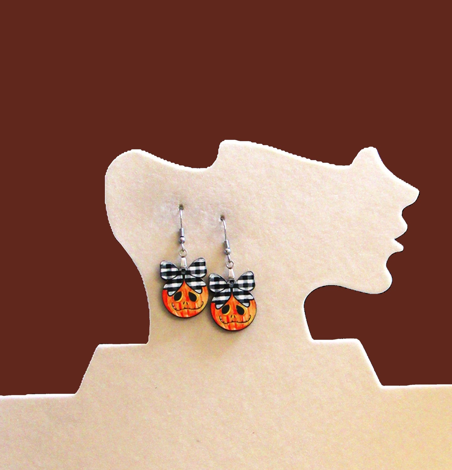 Ball with Bow Shaped Sublimated Earrings