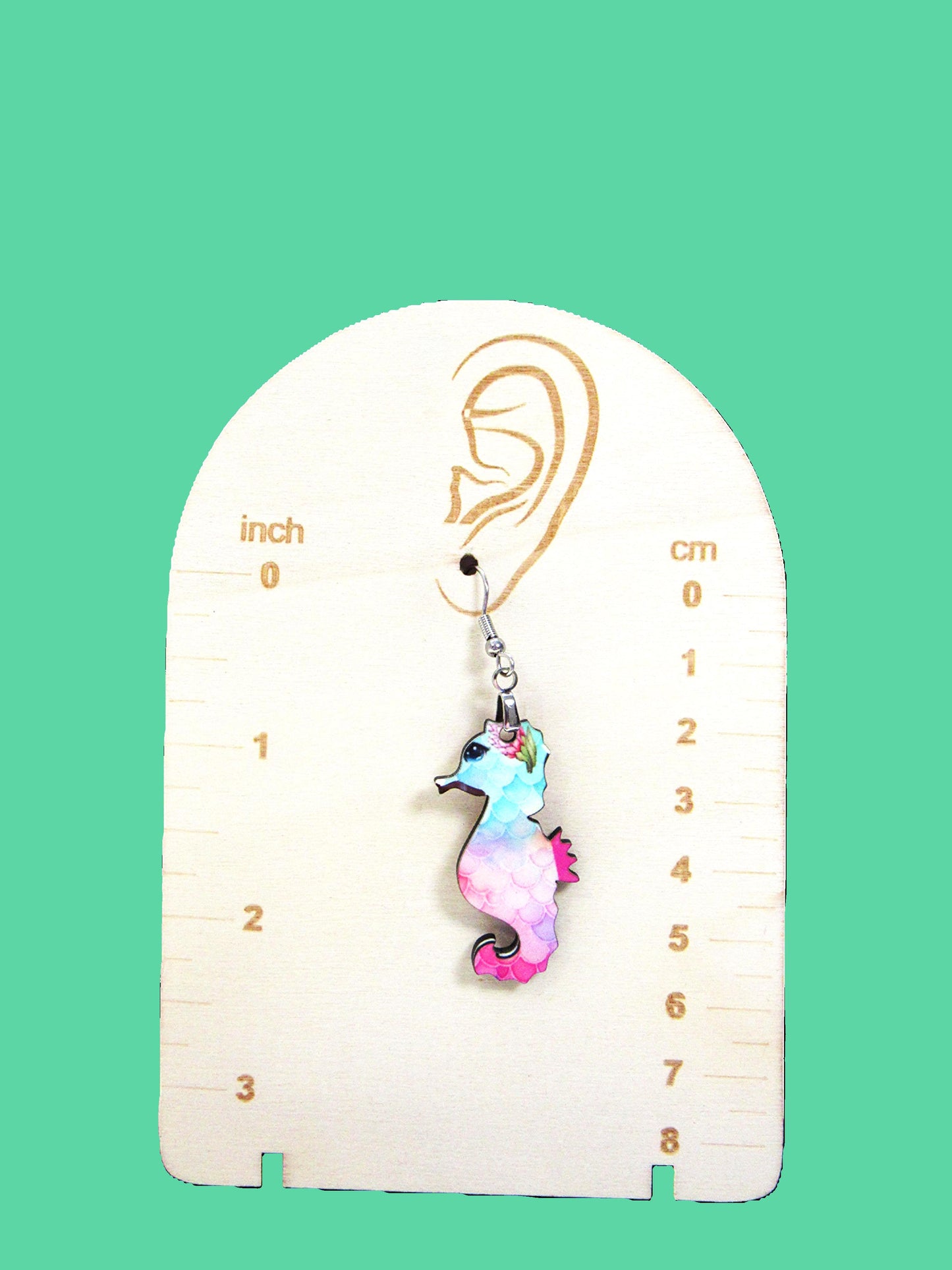 Seahorse Shaped Sublimated Earrings