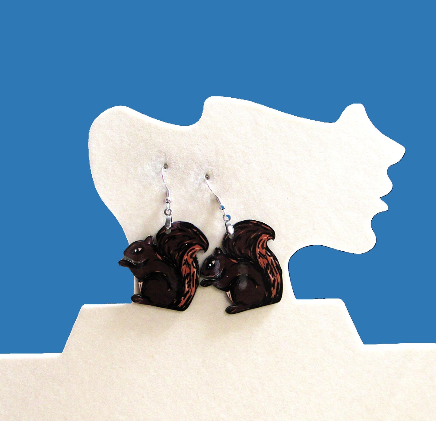 Squirrel Shaped Sublimated Earrings