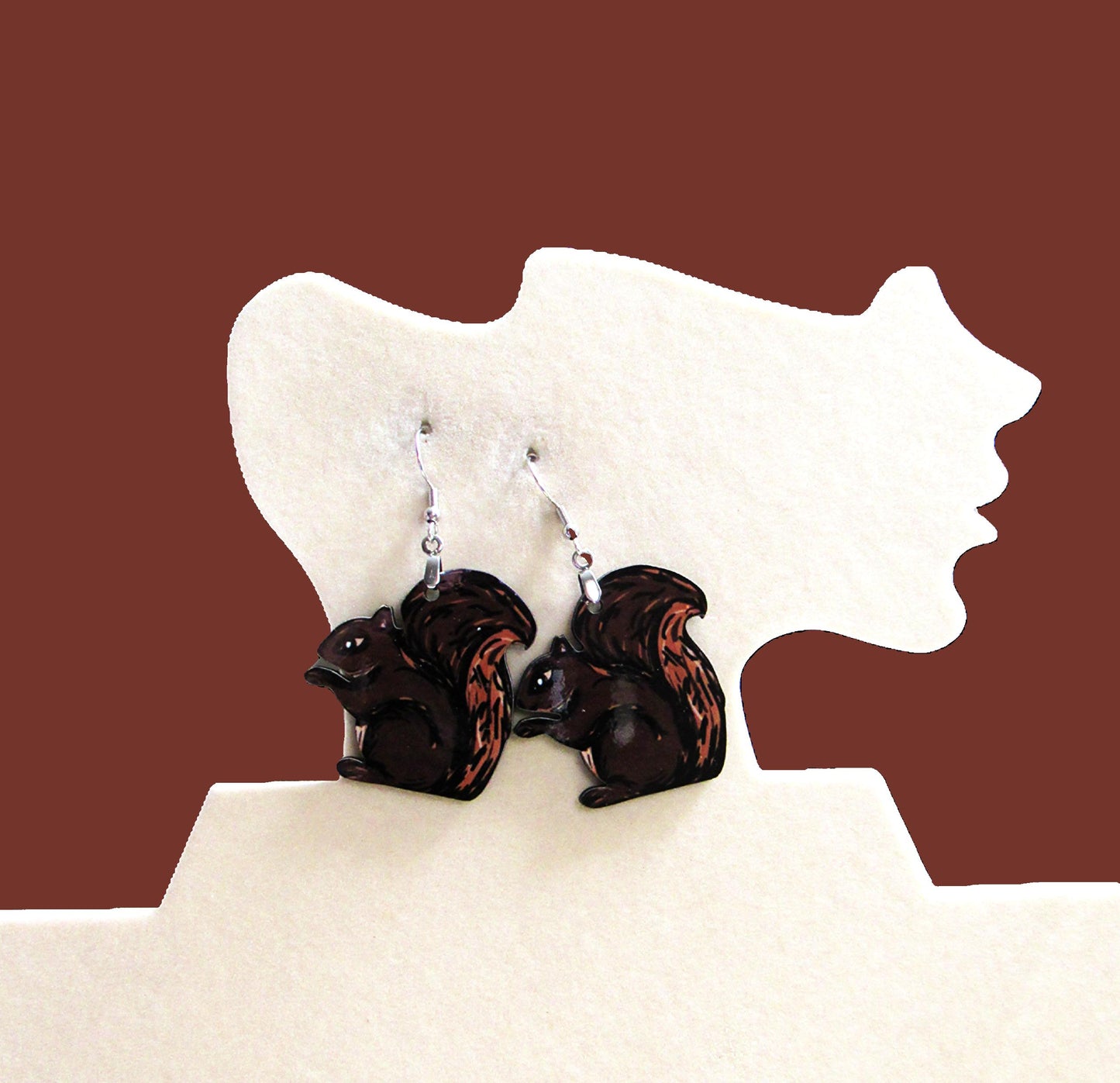 Squirrel Shaped Sublimated Earrings