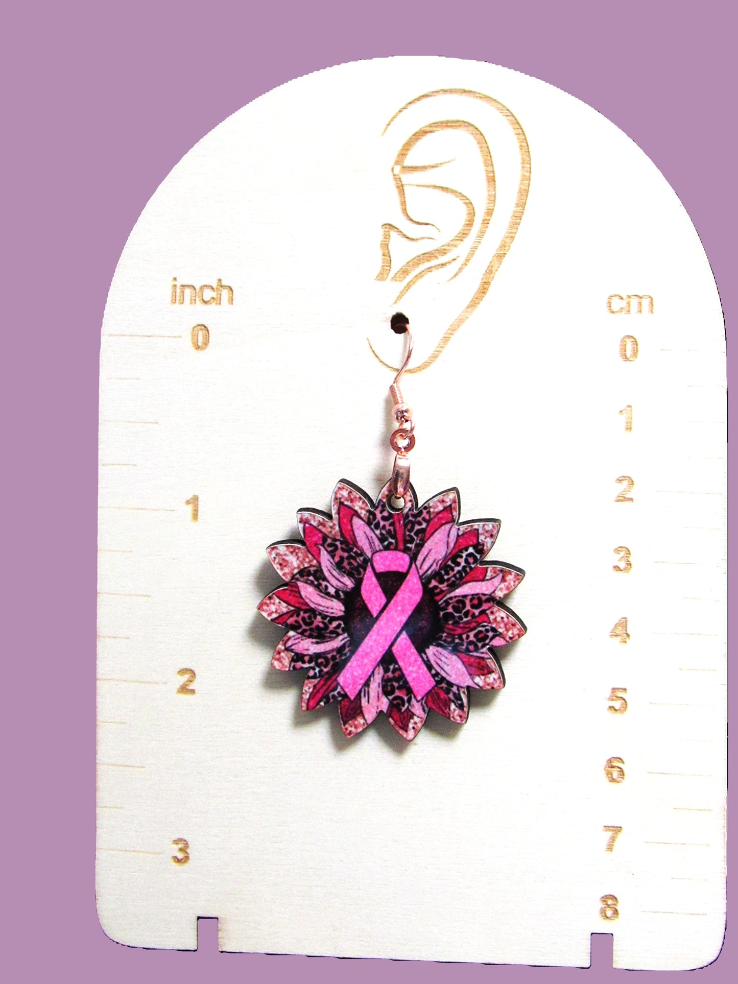 Breast cancer Awareness Shaped Sublimated Earrings