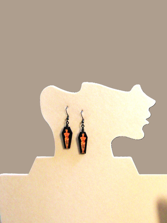 Coffin Shaped Sublimated Earrings