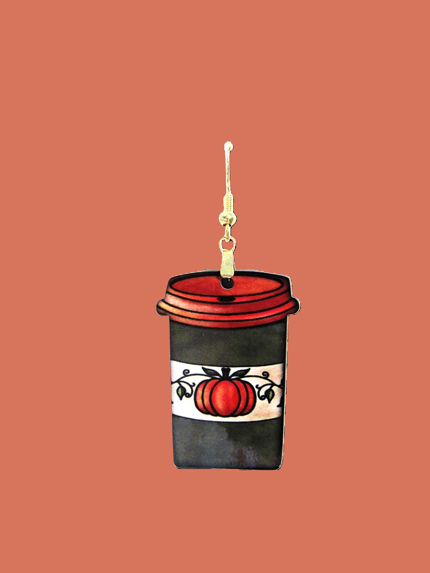 Coffee To GO Cup Shaped Sublimated Earrings