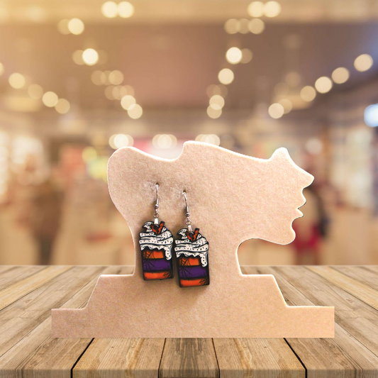 Milk Shake Shaped Sublimated Earring