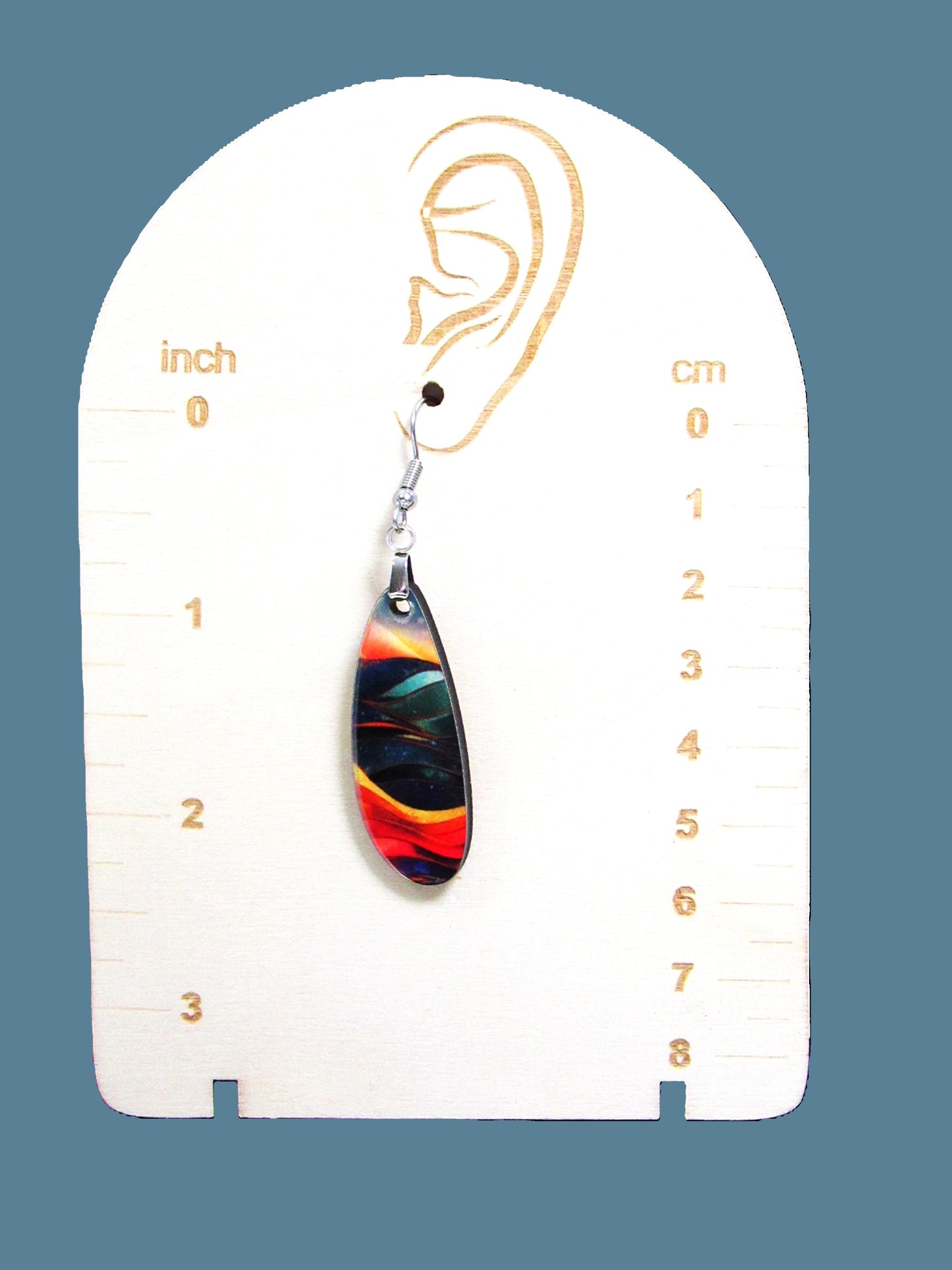 Boho Oval Bar Shaped Sublimated Earrings