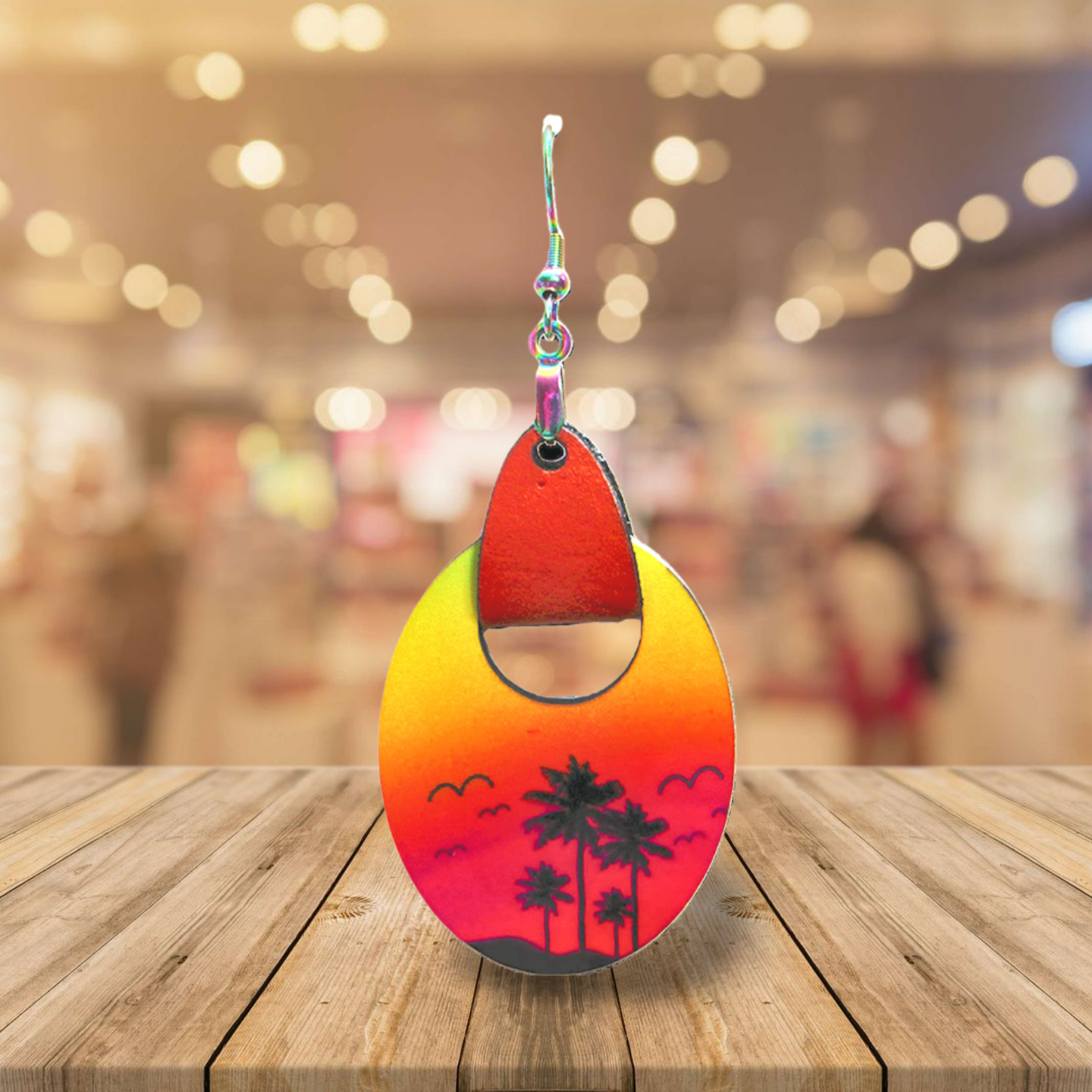 Boho Oval Shaped Sublimated Earring