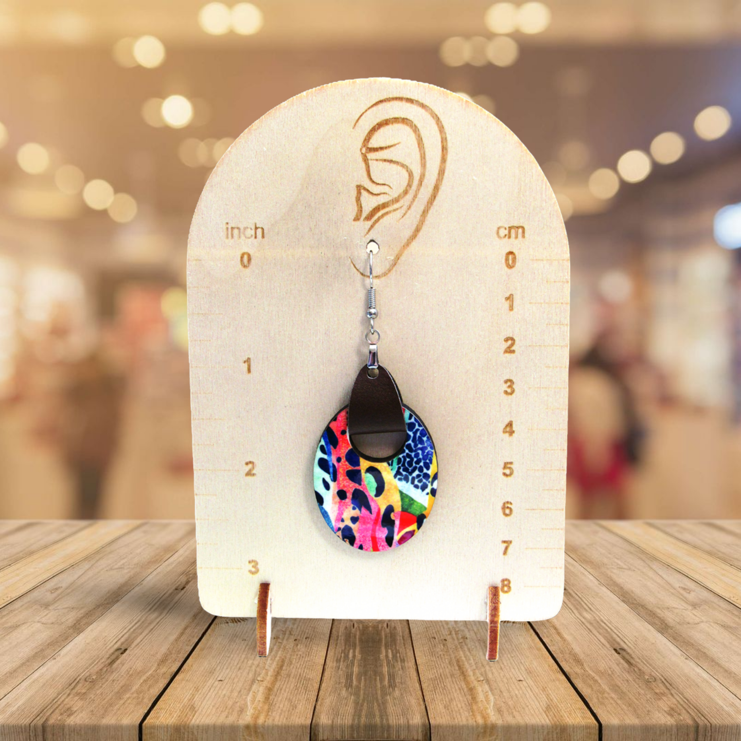 Boho Oval Shaped Sublimated Earring