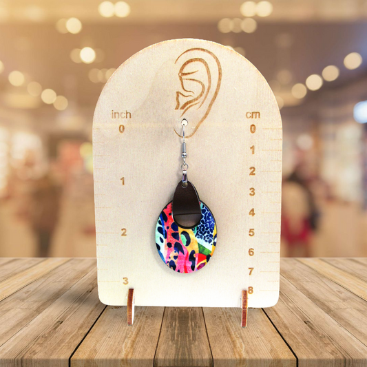 Boho Oval Shaped Sublimated Earring