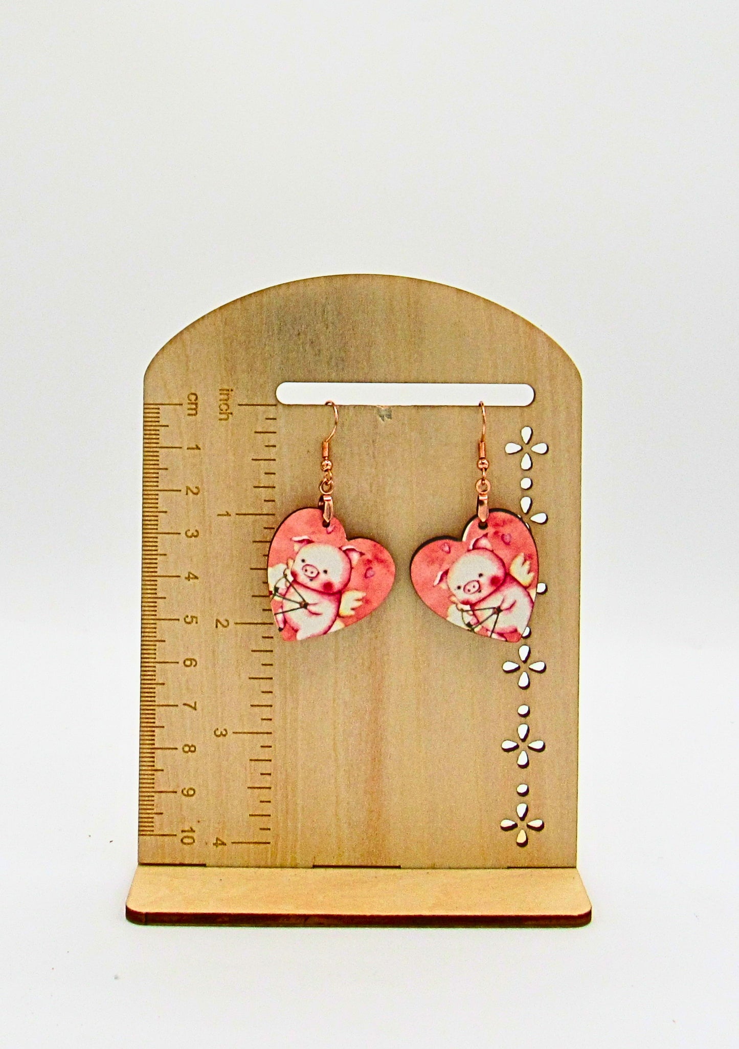 MDF-Heart Shaped Sublimated Earrings  1 inch
