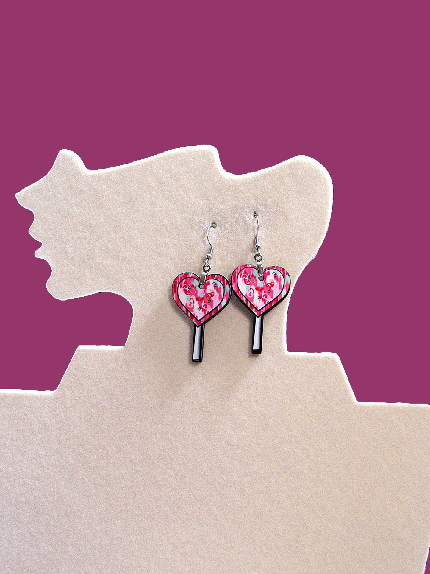 Sucker Shaped Sublimated Earrings