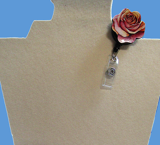 Rose Shaped Sublimated Badge Reel