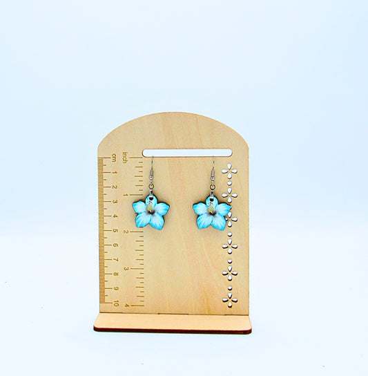 MDF-Tropical Flower Shaped Sublimated Earrings 1 inch