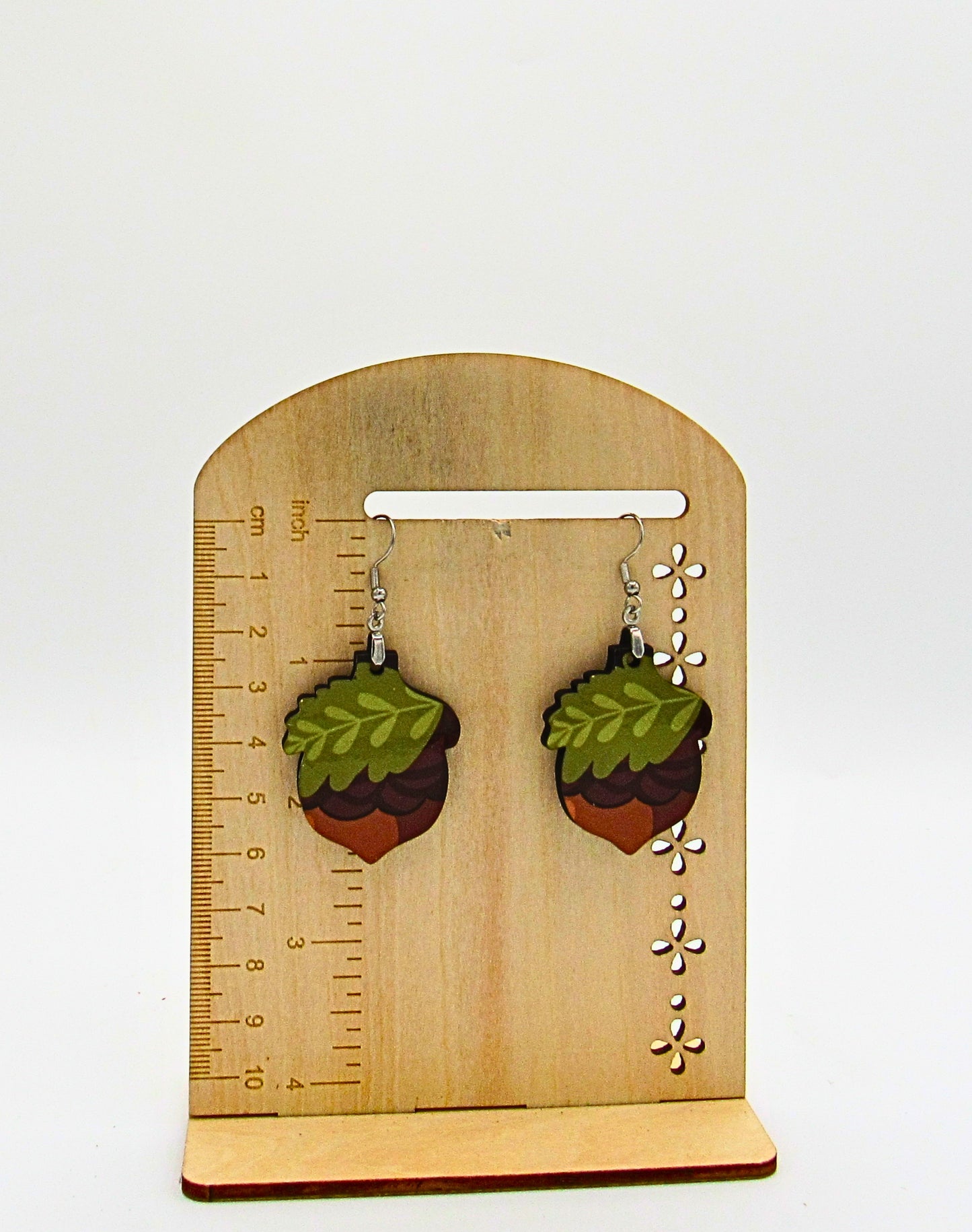 MDF-Acorn  Shaped Sublimated Earring 1.5 inch