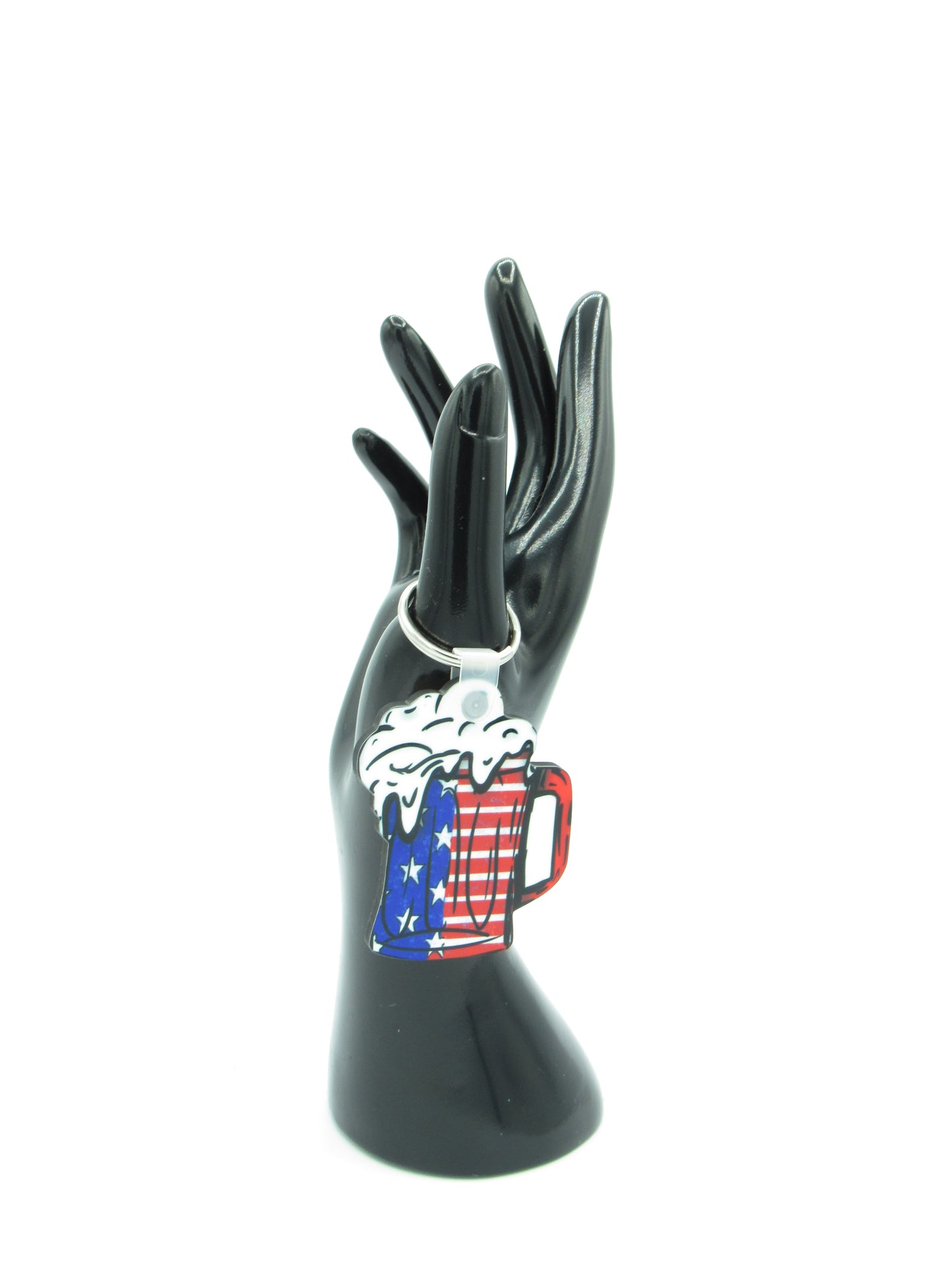 Patriotic Beer Stein Shaped MDF Sublimated Keychain