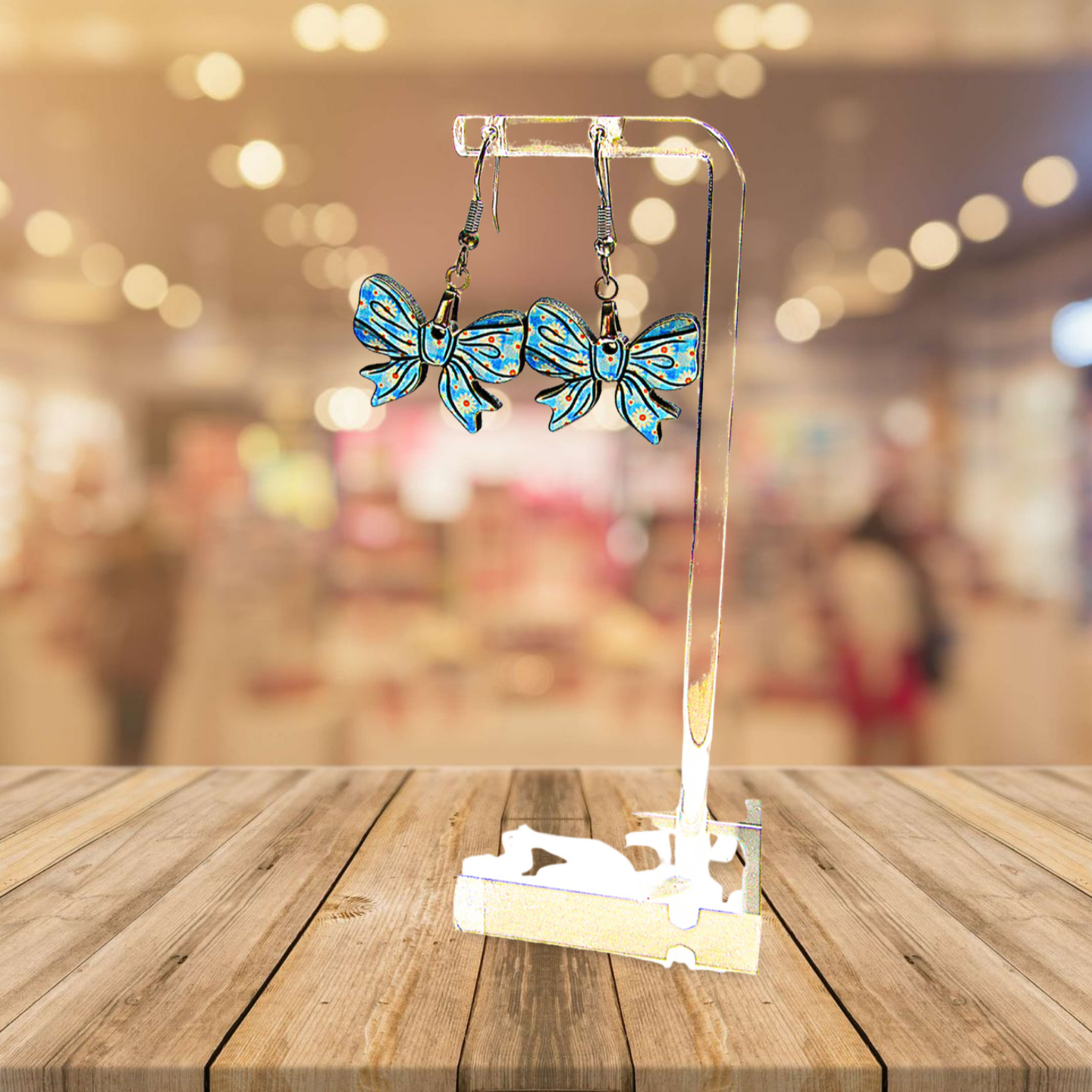 Bow Shaped Sublimated Earrings 1 inch