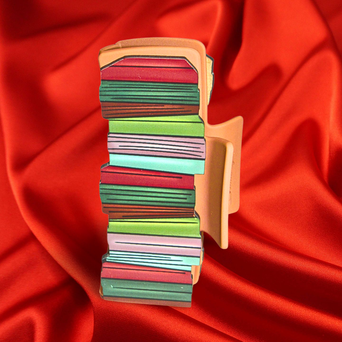 MDF- Stacked Book Shaped Sublimated Hair Clip