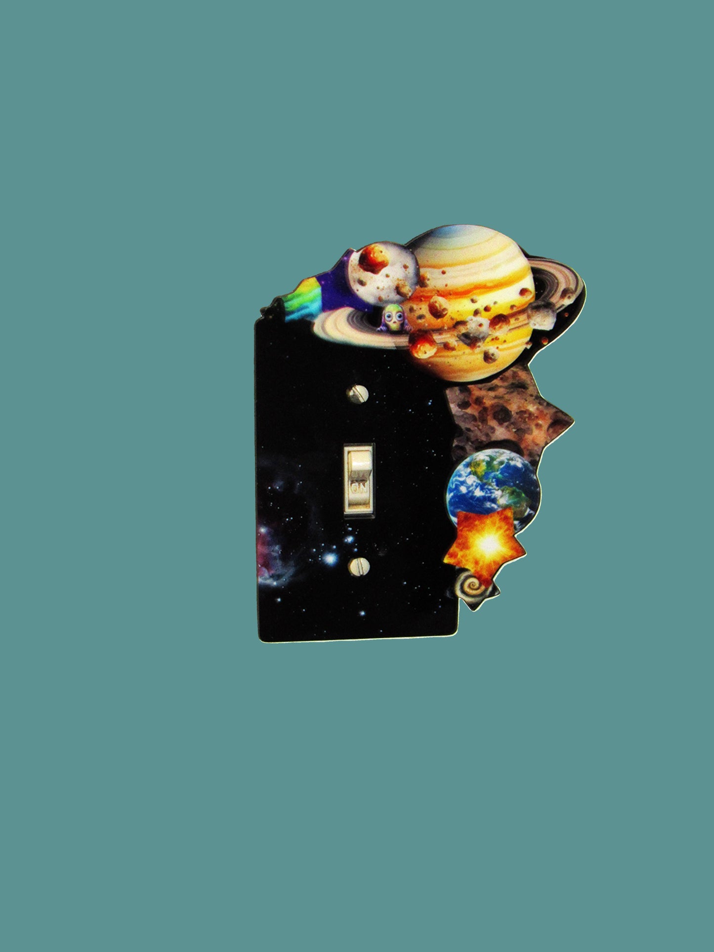 Space Themed Shaped Sublimated Light Switch Plate