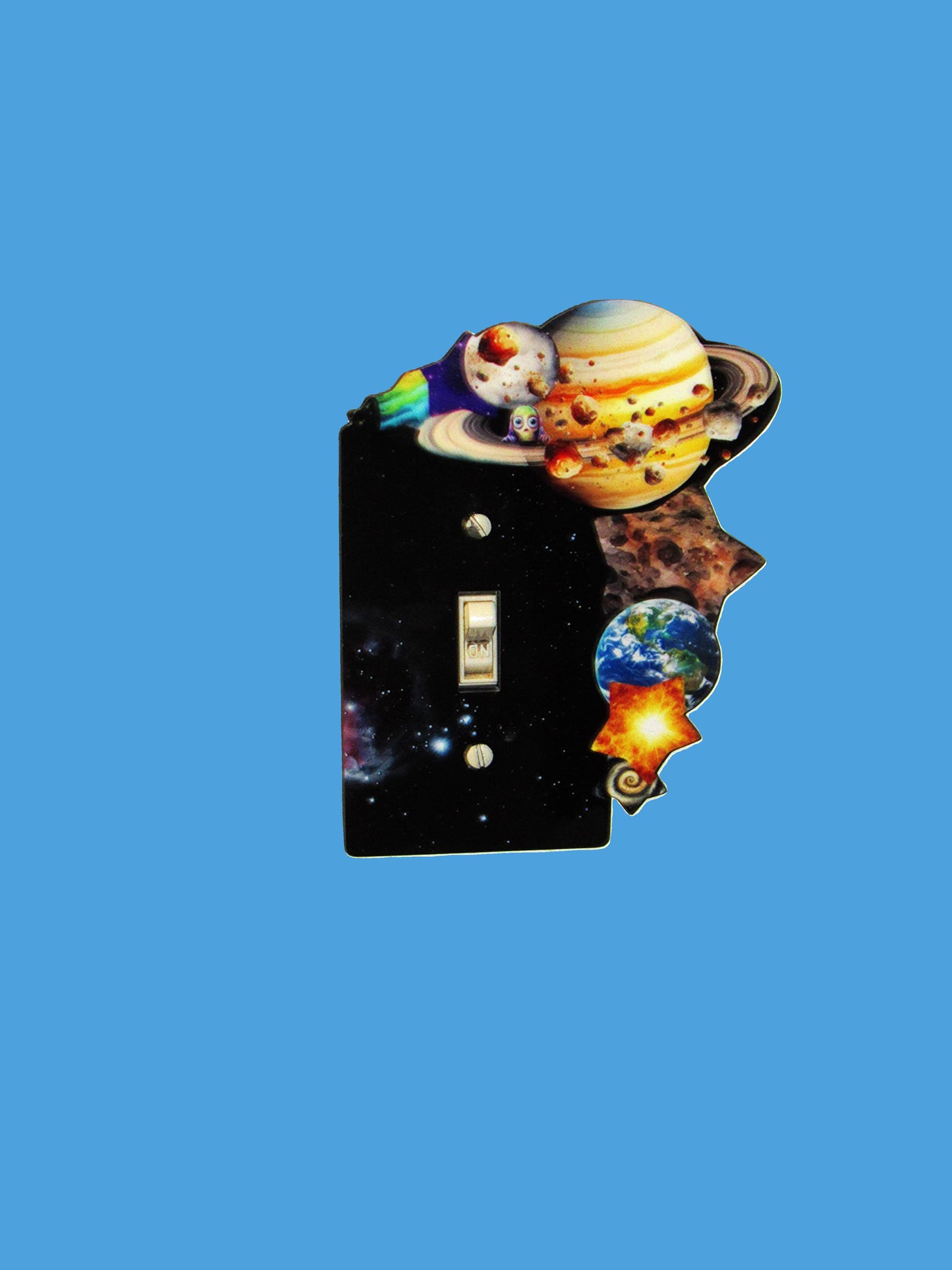 Space Themed Shaped Sublimated Light Switch Plate