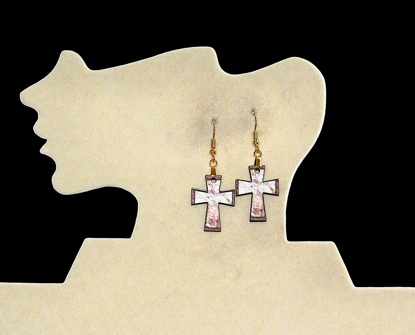 Cross Shaped Sublimated Earrings 1 inch