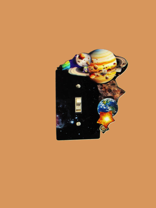 Space Themed Shaped Sublimated Light Switch Plate