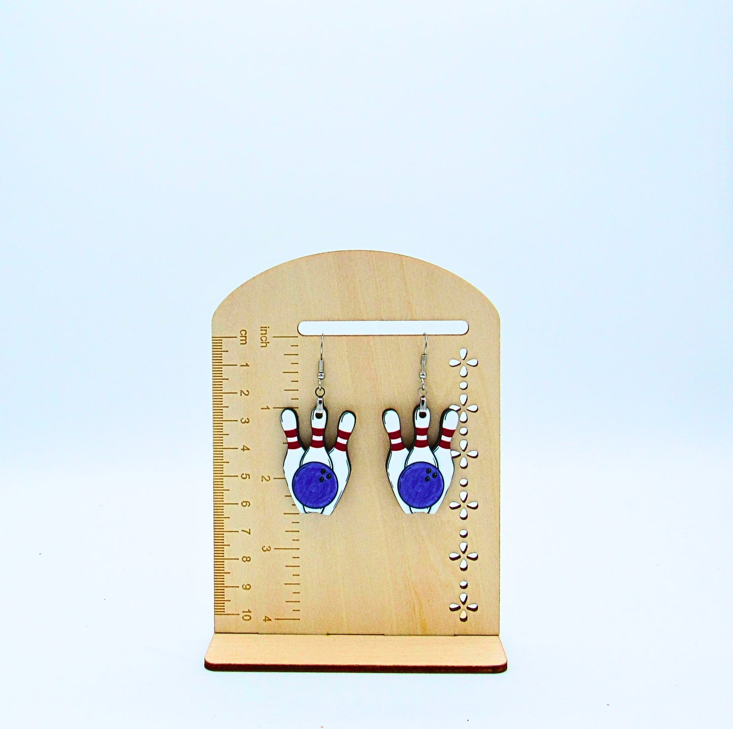 MDF- Bowling Pin Shaped Sublimated Earrings 1.5 inch