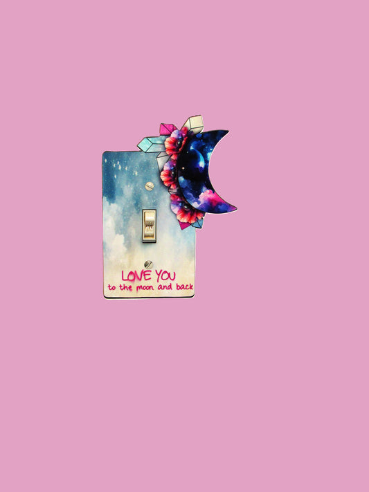 Moon and Crystal Shaped Sublimated Light Switch Plate
