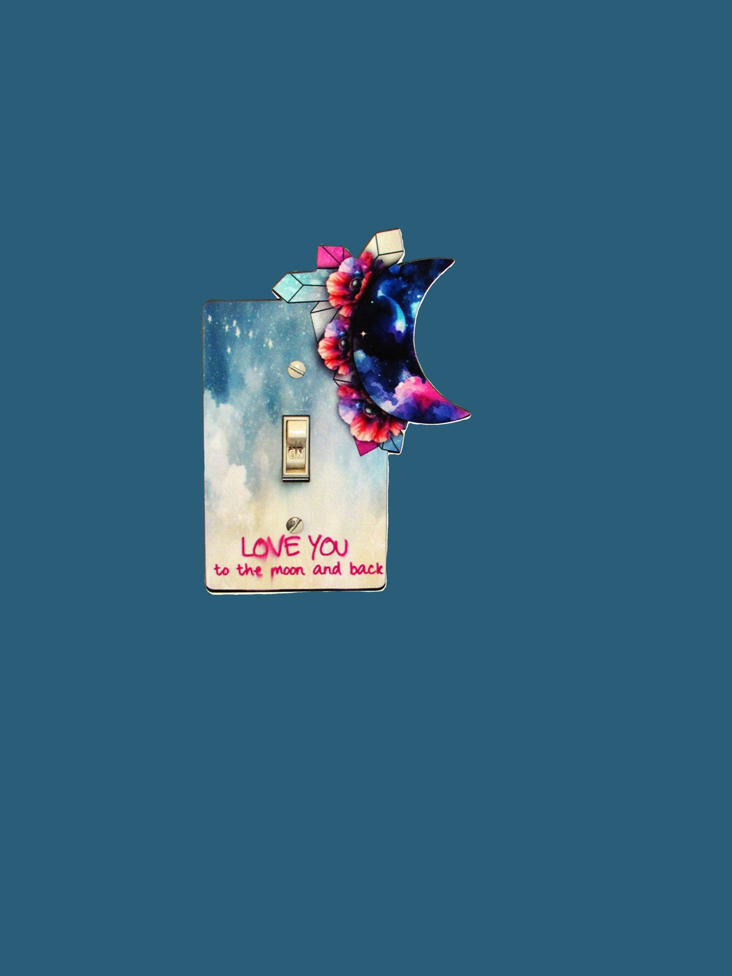 Moon and Crystal Shaped Sublimated Light Switch Plate